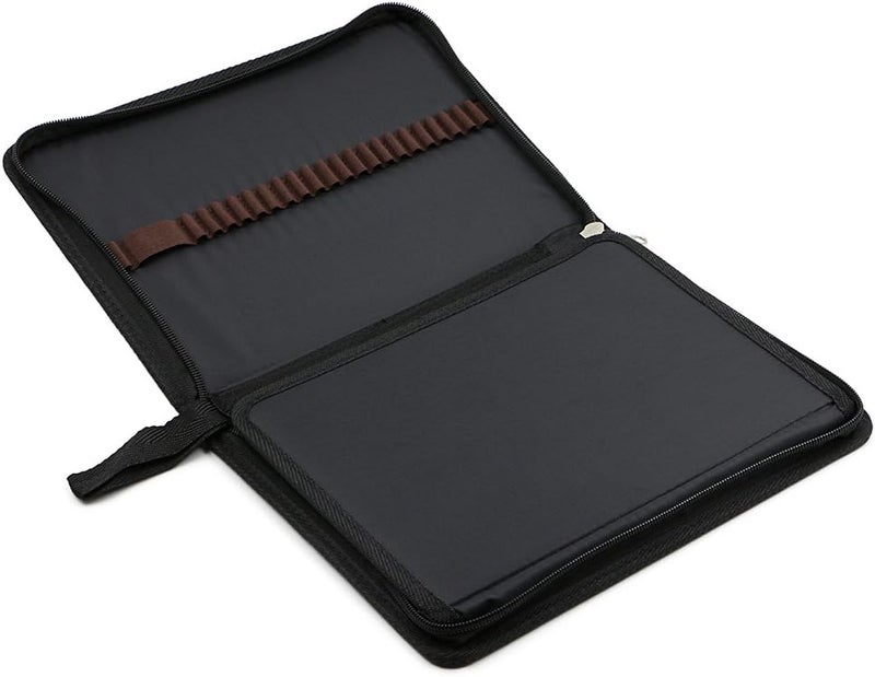 BTSKY ® Portable Canvas Zippered Colored Pencil Case-Super Large Capacity 72 Slot Pencil Bag Pouch for Watercolor Pencils(Black) - Image 4